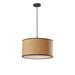 Adesso Harvest Large Pendant Black With Natural Woven/Black Trim/White Diffuser Drum Shade (4003-01)