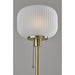 Adesso Hazel Floor Lamp Antique Brass Frosted Ribbed Glass (4278-21)