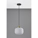 Adesso Hazel Pendant Antique Brass Frosted Ribbed Glass (4276-21)