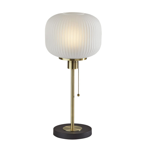 Adesso Hazel Table Lamp Antique Brass Frosted Ribbed Glass (4277-21)