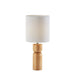Adesso James Table Lamp Natural Wood With White Pleated Fabric Tall Drum Shade (1621-12)