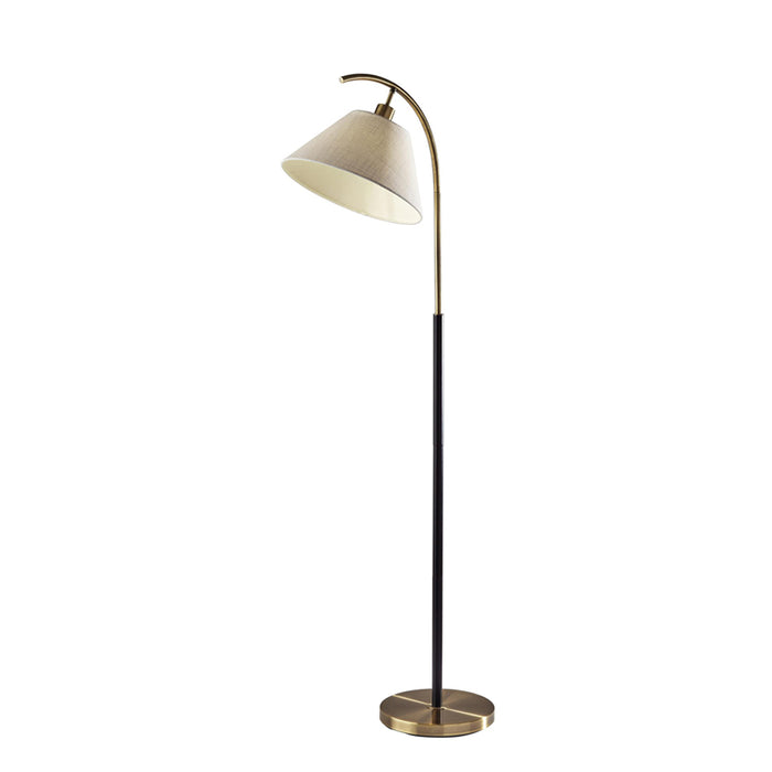 Adesso Jerome Floor Lamp Black With Antique Brass (1613-21)