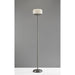 Adesso Jessica 300W Torchiere Brushed Steel White Opal Glass (5003-22)