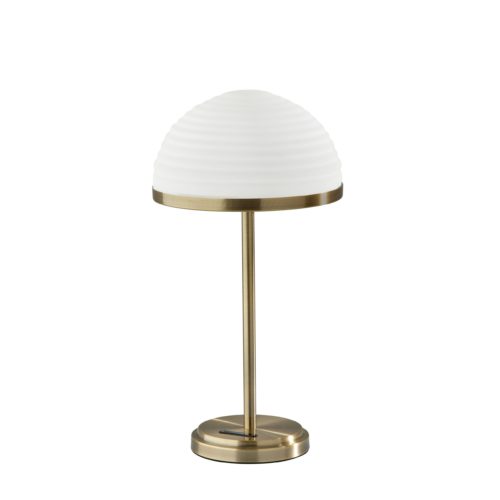 Adesso Juliana LED Table Lamp With Smart Switch Antique Brass With Frosted Glass Dome Shade (5187-21)