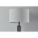 Adesso Kona Table Lamp MDF With Black Washed Wood PVC Veneer And Black Metal Accents Light Grey Textured Fabric (3497-01)