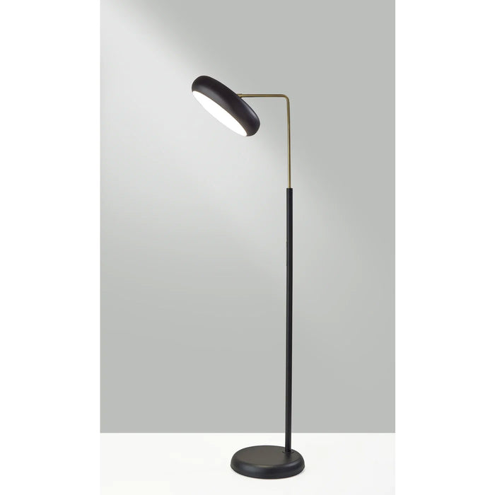 Adesso Lawson LED Floor Lamp With Smart Switch Black And Antique Brass (5079-01)