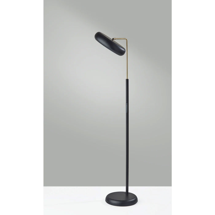 Adesso Lawson LED Floor Lamp With Smart Switch Black And Antique Brass (5079-01)