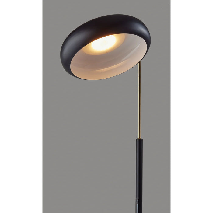 Adesso Lawson LED Floor Lamp With Smart Switch Black And Antique Brass (5079-01)