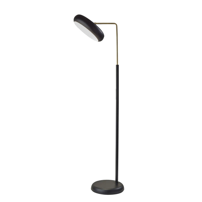 Adesso Lawson LED Floor Lamp With Smart Switch Black And Antique Brass (5079-01)