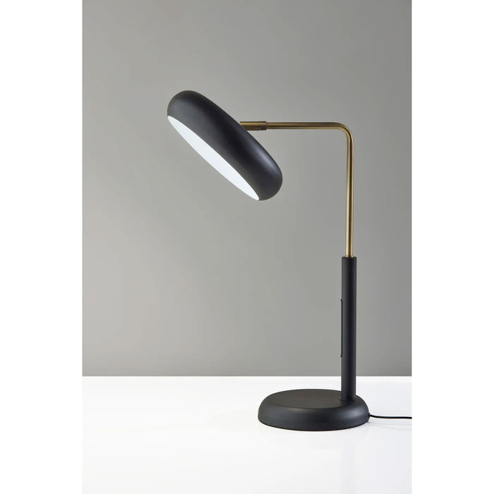 Adesso Lawson LED Table Lamp With Smart Switch Black And Antique Brass (5078-01)