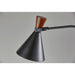 Adesso LED Task Floor Lamp With Smart Switch Black/Walnut (HW-F3652A)