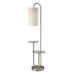 Adesso Leonard Shelf Floor Lamp Brushed Steel Textured White Fabric (4008-22)