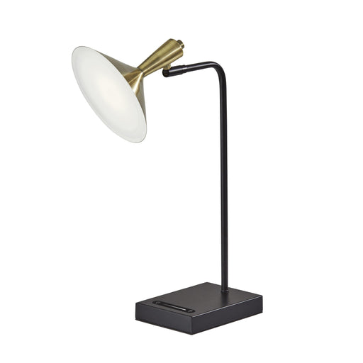 Adesso Lucas LED Desk Lamp With Smart Switch Black With Antique Brass Antique Brass (4262-01)