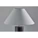 Adesso Martin Table Lamp Black Poplar Wood With Antique Brass Accent Light Grey Textured Fabric (1509-01)