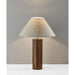 Adesso Martin Table Lamp Walnut Poplar Wood With Antique Brass Accent Natural Textured Fabric (1509-15)