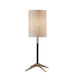 Adesso Matte Black And Antique Brass Davis Table Lamp-Natural Textured Fabric Tall Drum Shade-63 Inch Clear Cord-On/Off Rotary Socket Switch (3473-01)