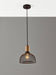 Adesso Matte Black And Natural Rubber Wood Dale Small Pendant-Matte Black Metal Wire Dome Shade-72 Inch Black Fabric Covered Cord-N/A (6267-01)