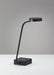 Adesso Matte Black-Antique Brass Accents Conrad LED Adesso Charge Desk Lamp-Matte Black Metal Puck Shade-63 Inch Black Fabric Covered Cord-On/Off Rotary Switch (3618-01)