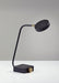 Adesso Matte Black-Antique Brass Accents Conrad LED Adesso Charge Desk Lamp-Matte Black Metal Puck Shade-63 Inch Black Fabric Covered Cord-On/Off Rotary Switch (3618-01)