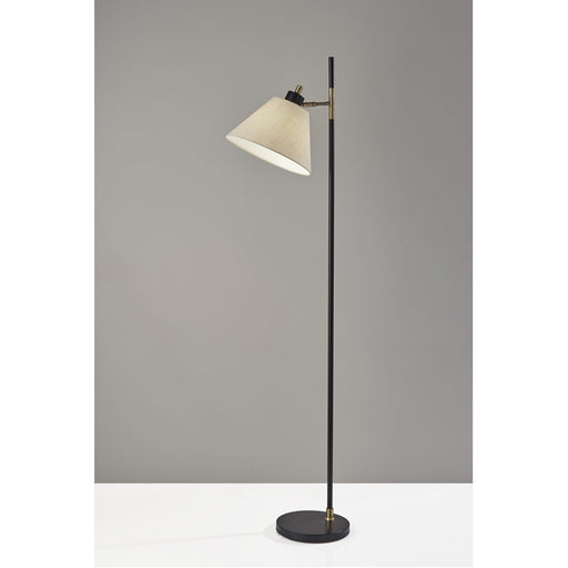 Adesso Matthew Floor Lamp Black With Antique Brass (1610-01)