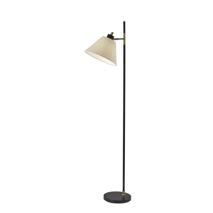 Adesso Matthew Floor Lamp Black With Antique Brass (1610-01)