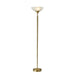 Adesso Metropolis Torchiere Antique Brass With Frosted Glass Bowl Shade (5120-21)