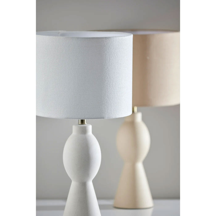 Adesso Naomi Table Lamp White Speckled Ceramic (1555-02)