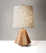 Adesso Natural Birch Wood Grayson Table Lamp-Textured Cream Fabric Tall Modified Drum Shade-60 Inch Brown Cord-3-Way Rotary Socket Switch (1508-12)