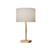 Adesso Natural Rubber Wood Ellis Table Lamp-White Textured Linen Drum Shade And 60 Inch Clear Cord And On/Off Rotary Switch (4092-12)