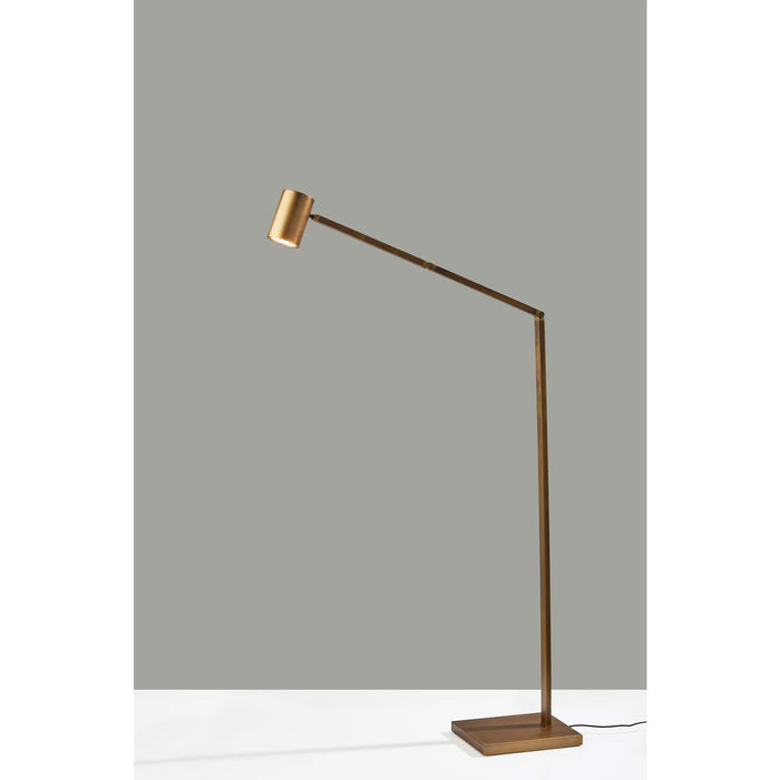Adesso Newman Task Floor Lamp Lacquered Burnished Brass Finish (10036310LBB)