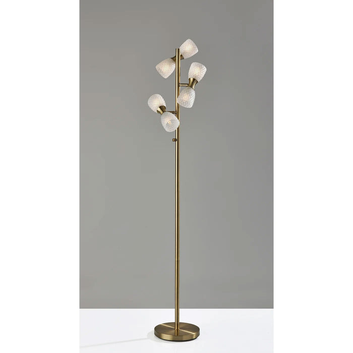 Adesso Nina LED Floor Lamp Antique Brass (3863-21)