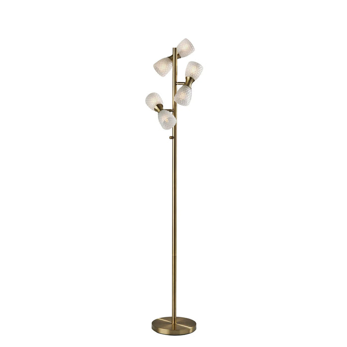Adesso Nina LED Floor Lamp Antique Brass (3863-21)