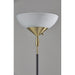 Adesso Noah 300W Torchiere Black With Antique Brass Frosted Glass (5007-01)