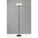 Adesso Noah 300W Torchiere Black With Antique Brass Frosted Glass (5007-01)