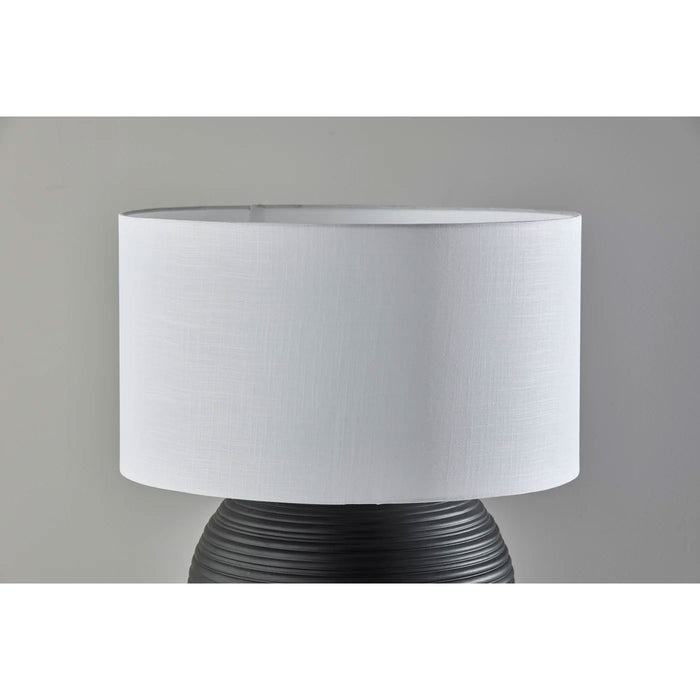 Adesso Noelle Table Lamp White Textured Ceramic (1559-02)