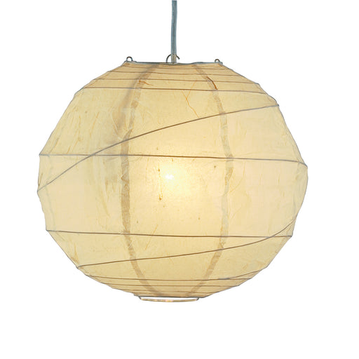 Adesso Orb Large Pendant-Natural Rice Paper Globe Shade And 180 Inch Clear Cord And Line Switch (4162-12)