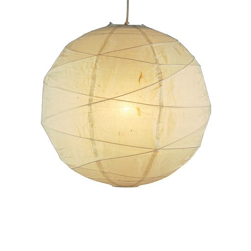 Adesso Orb Medium Pendant-Natural Rice Paper Globe Shade And 180 Inch Clear Cord And Line Switch (4161-12)