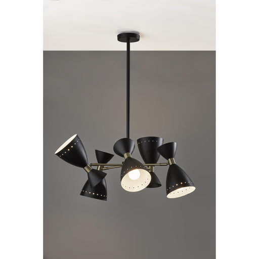 Adesso Oscar 5-Head Pendant Black With Antique Brass Black With Antique Brass Accent (4280-01)