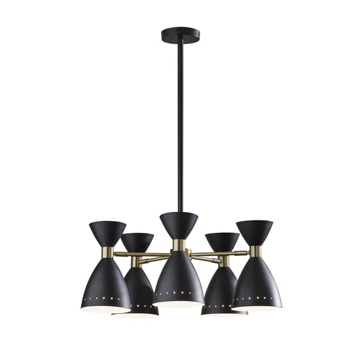 Adesso Oscar 5-Head Pendant Black With Antique Brass Black With Antique Brass Accent (4280-01)