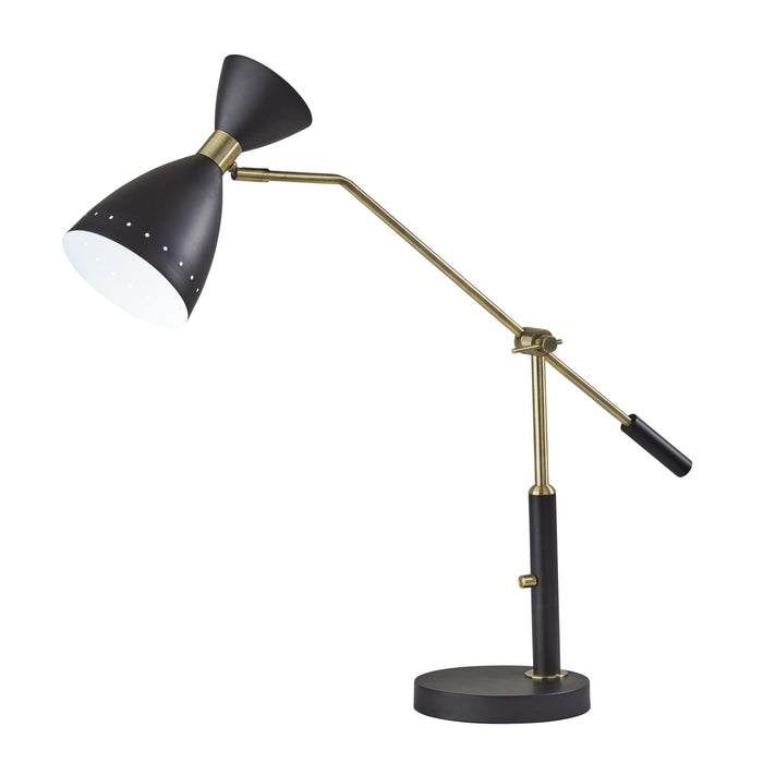 Adesso Oscar Adjustable Desk Lamp Black With Antique Brass Black With Antique Brass Accent (4282-01)