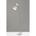 Adesso Oscar Floor Lamp White With Antique Brass White With Antique Brass Accent (4283-02)