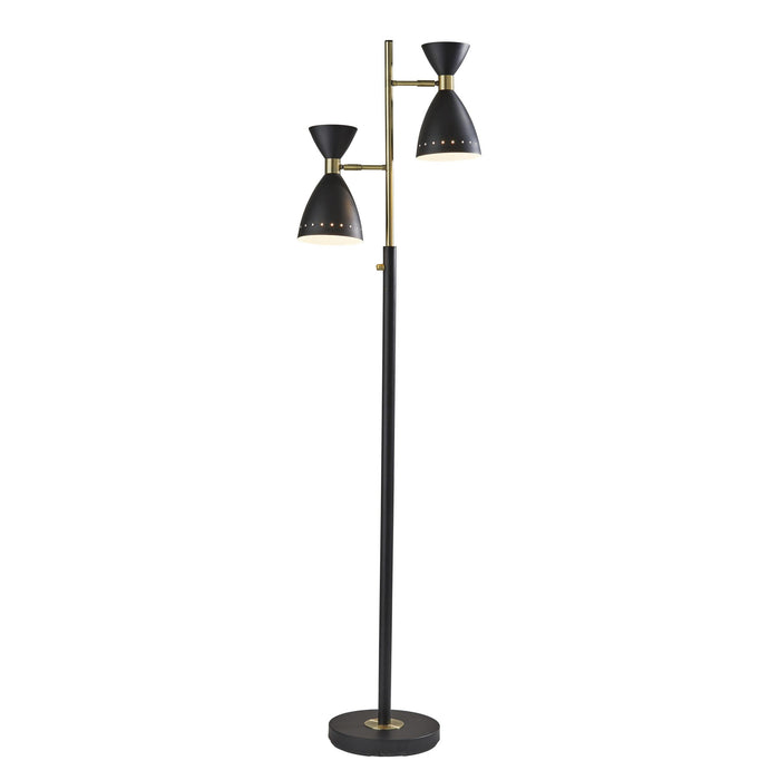 Adesso Oscar Tree Lamp Black With Antique Brass Black With Antique Brass Accent (4285-01)