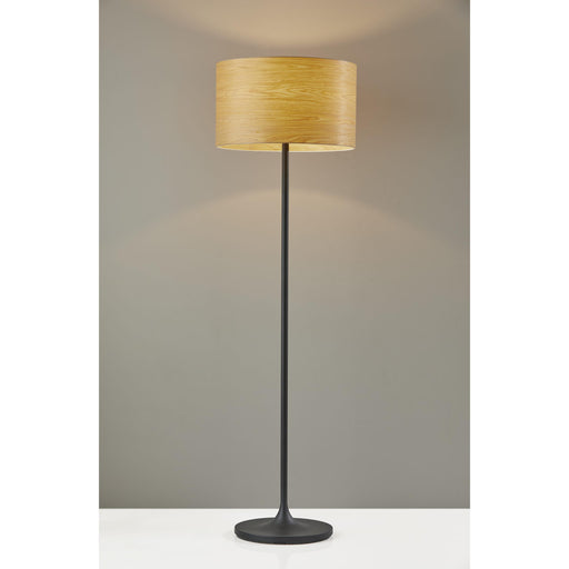 Adesso Oslo Floor Lamp Matte Black Cherry Wood Veneer (6237-12)