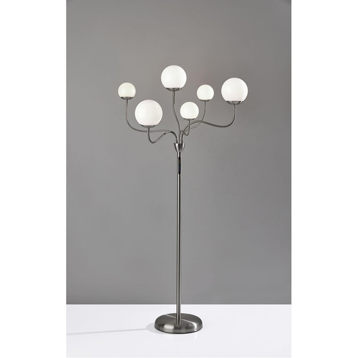 Adesso Phoebe LED Color Changing Floor Lamp Brushed Steel (4041-22)