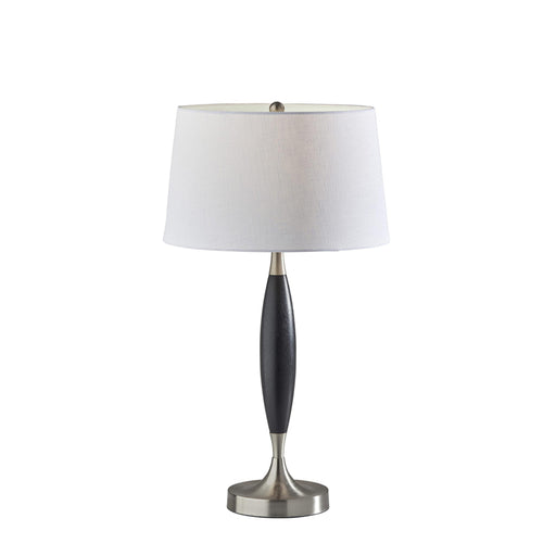 Adesso Pinn Table Lamp Brushed Steel With Black Wood (3594-22)