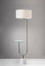 Adesso Polished Nickel Sloan Shelf Floor Lamp-White Textured Fabric Drums Shade And 60 Inch Clear Cord And 2XOn/Off Pull Chain Switch (5426-22)