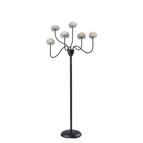 Adesso Pom Pom RGB LED Floor Lamp Black With Aluminum Metal Wire Globes (4511-01)
