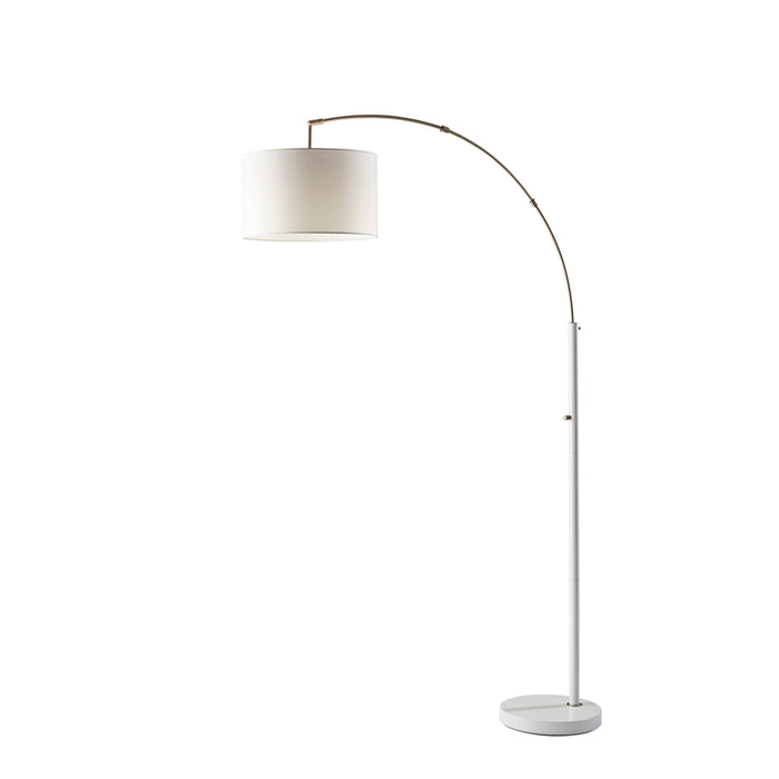 Adesso Preston Arc Lamp White And Brushed Steel (4012-02)