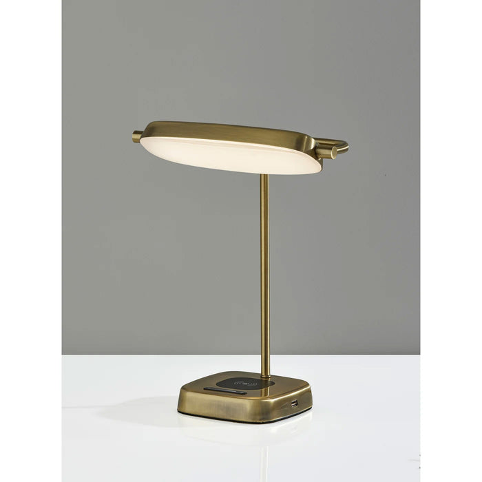 Adesso Radley LED AdessoCharge Desk Lamp With Smart Switch Antique Brass (4032-21)