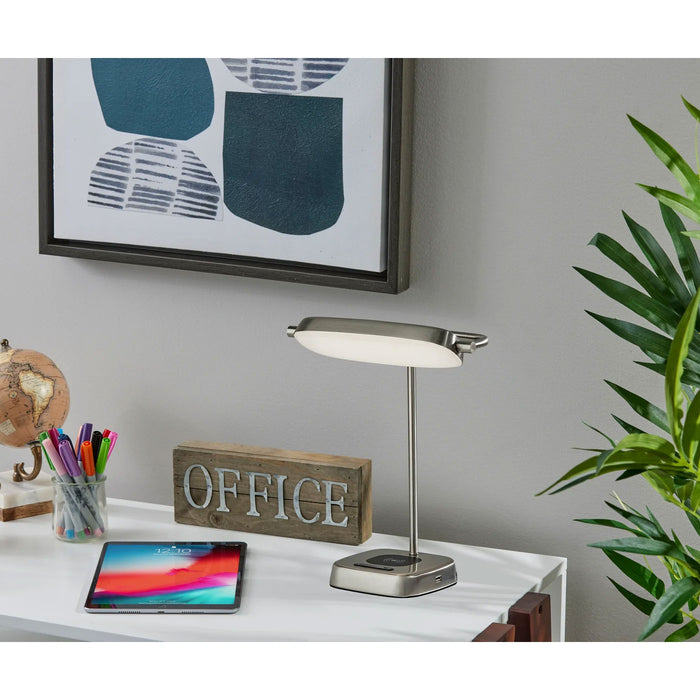 Adesso Radley LED AdessoCharge Desk Lamp With Smart Switch Brushed Steel (4032-22)